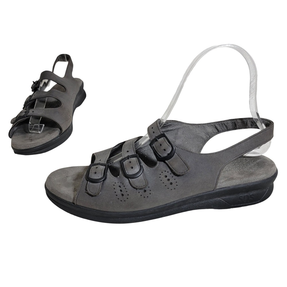 SAS Trio II Tripad Comfort 9 N Gray Nubuck Leather Triple Strap Sandals USA